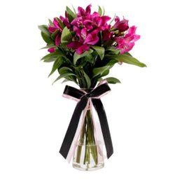 Imagem de Arranjo De Astromélias Pink Em Vaso De Vidro - Tiffany