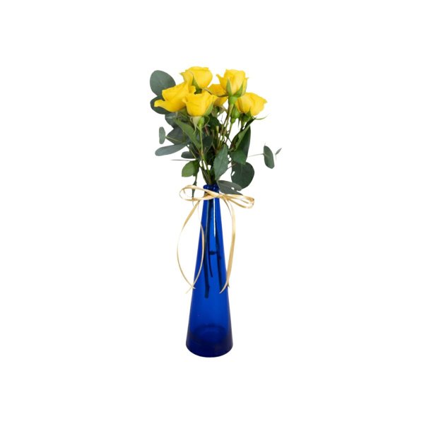 Garrafinha Decorativa com Mini Rosas Amarelas