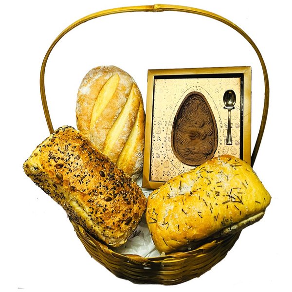 Cesta Páscoa Pães e Chocolate