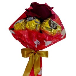 Imagem de Buque de Bombons com Rosa Permanente