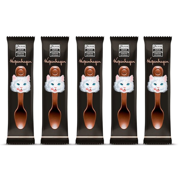 Kit Colher Língua De Gato Ao Leite 10G - 5 Un