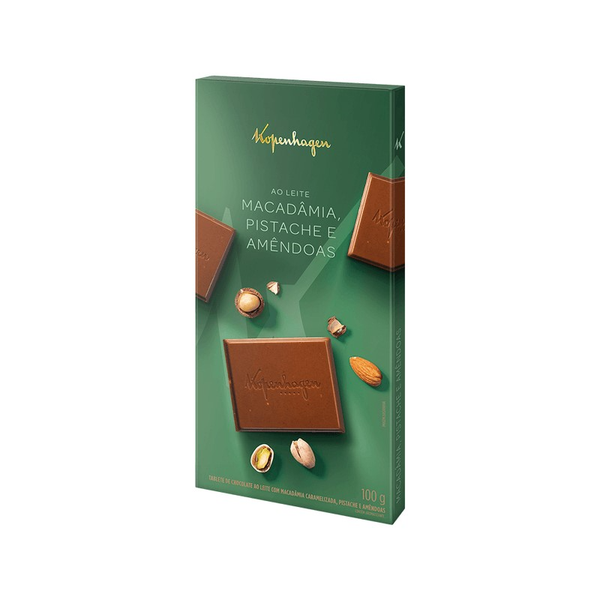 Tablete Ao Leite Com Macadamia, Pistache E Amendoas