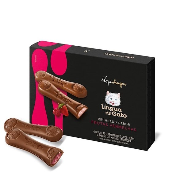 Língua de Gato Recheado Frutas Vermelhas 85G