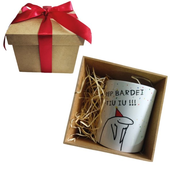 Caixa com Caneca Flork Aniversário Rep Bardei