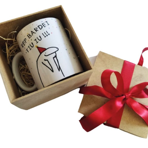 Caixa com Caneca Flork Aniversário Rep Bardei