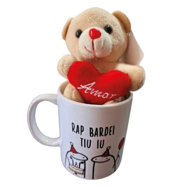 Caneca Aniversário com Pelúcia