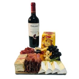 Imagem de Mini Tábua Natalina com Vinho e Mini Panetone 