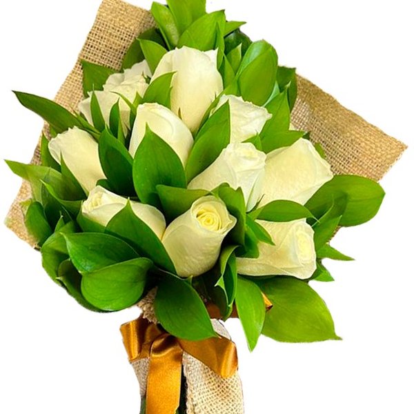 Buquê Aconchego de Rosas Brancas 