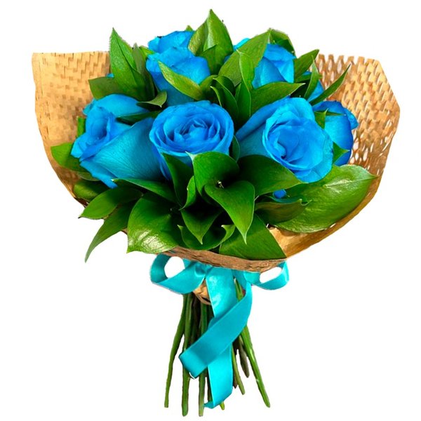 Buquê Aconchego com Rosas Azuis 