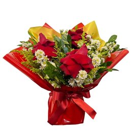 Imagem de Arranjo de Flores Petalas de Amor Vermelho 