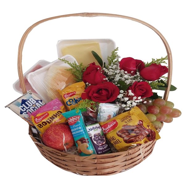 Cesta Café Itália com Rosas