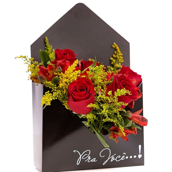 Envelope com Flores Vermelhas 