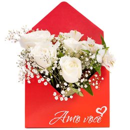Imagem de Envelope com Flores Brancas 
