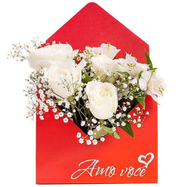Envelope com Flores Brancas 