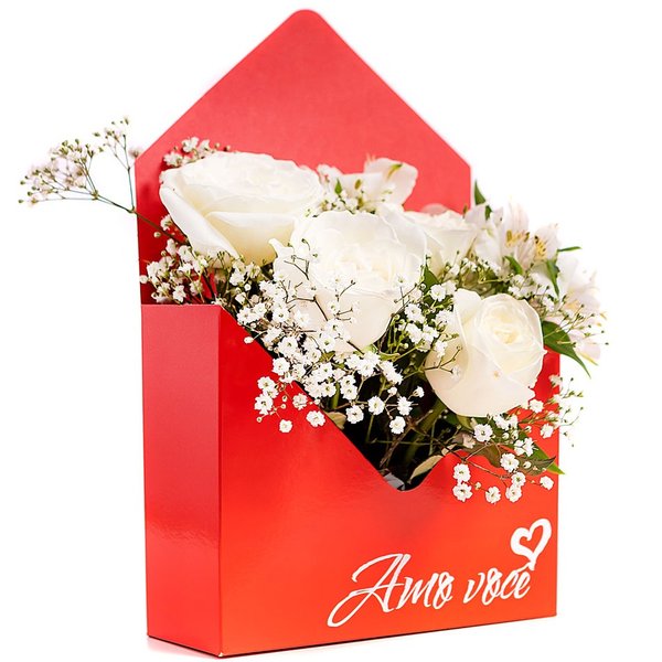 Envelope com Flores Brancas 