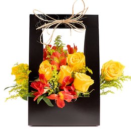 Imagem de Sacola com Flores Amarelas 