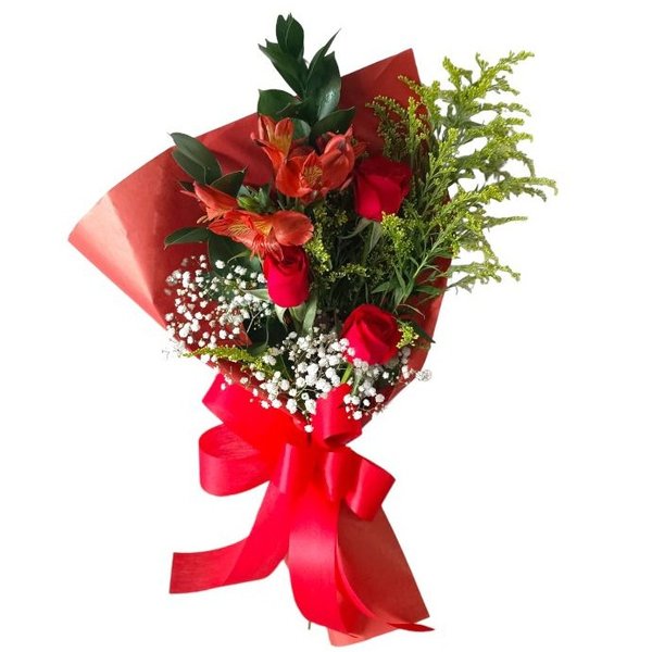 Arranjo 3 rosas vermelhas