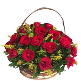 Imagem de Cesta com 24 Rosas Vermelhas