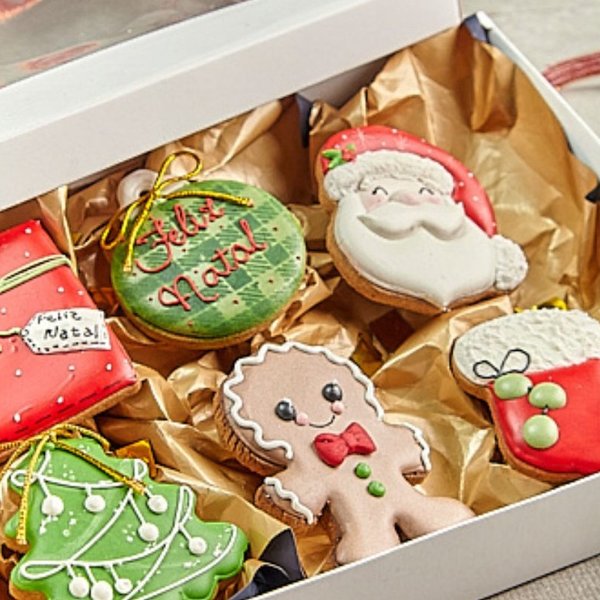 Biscoito de Natal Amanteigado Glaceado Artesanal