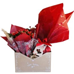 Imagem de Cesta Doce Afeto com Flor Natural e Chocolate