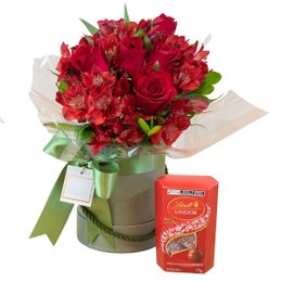 Imagem de Kit Rosas Vermelhas e Bombons Lindt Lindor