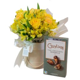 Imagem de Kit Flores Amarelas e Bombons Guylian