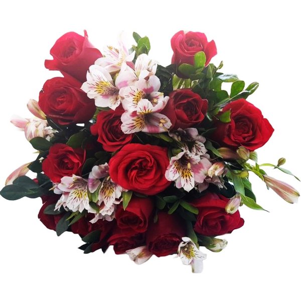 Rosas Vermelhas e Astromélias 