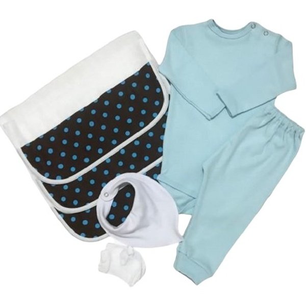 Presente Bebê Buquê Marrom com Azul