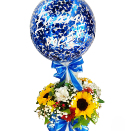 Imagem de Balão Bolha e Caixa de Flores Homem