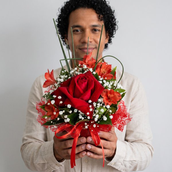 Solitário de Rosa Vermelha
