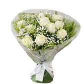 Lindo Buquê de 10 Rosas Brancas