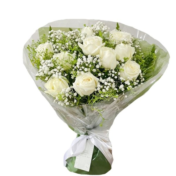 Lindo Buquê de 10 Rosas Brancas