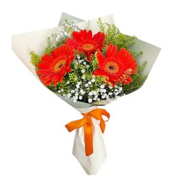 Imagem de Buquê 3 Gerberas Laranjas