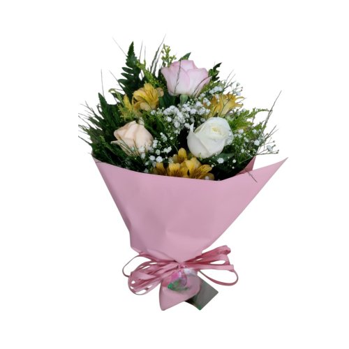 Buquê 03 Rosas em Tons Suaves