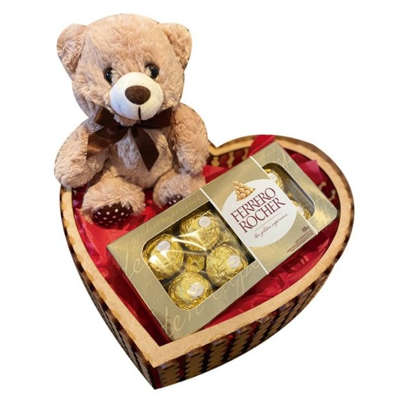Kit Urso de Pelúcia e Chocolate Ferrero