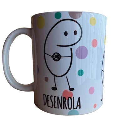 Caneca de Porcelana Florks Desenrola