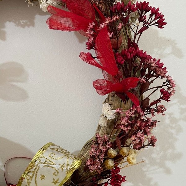 Guirlanda Natalina Com Flores Secas