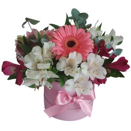Imagem de Box de Arranjo com Flores Rosas