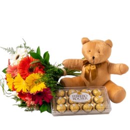 Imagem de Buquê de Gerberas com Pelúcia 