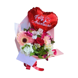Imagem de Buquê de Mix de Flores com Balão Aniversário