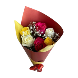 Imagem de Buquê de Rosas Coloridas 