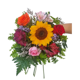 Imagem de Buquê Mix de Rosas, Astromélias e Girassol