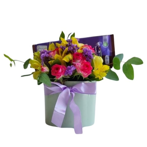 Arranjo de Mini Rosas e Astromélias