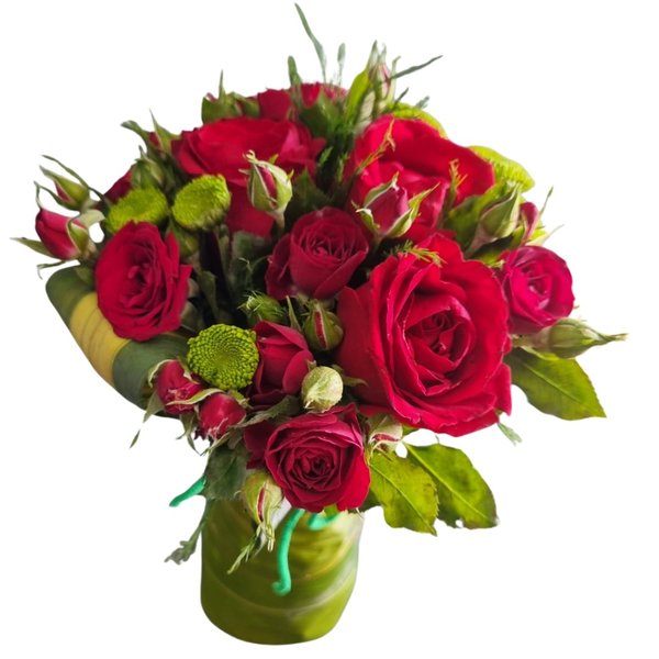 Arranjo Rosa e Mini Rosa Vermelha