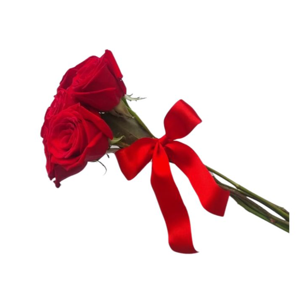 Ramalhete 6 Rosas com Laço de Cetim