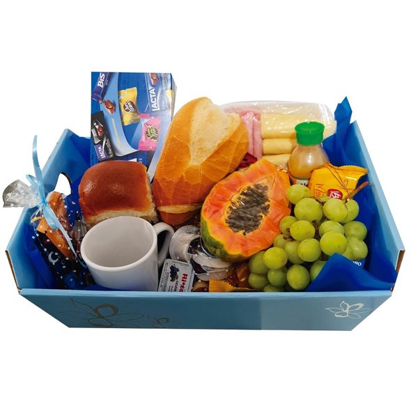 Cesta Café Manhã Tradicional Azul 