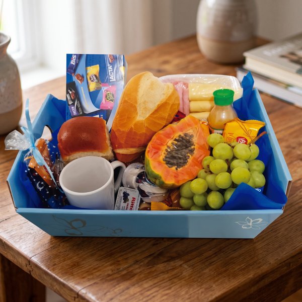 Cesta Café Manhã Tradicional Azul 