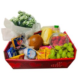 Imagem de Cesta  Café  Flor E  Caneca Vermelha 