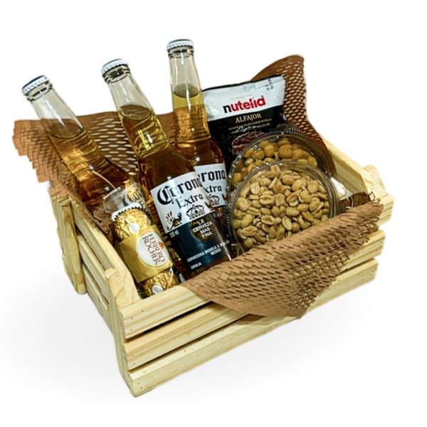Cesta Cervejas Corona e Petiscos Felicidades 