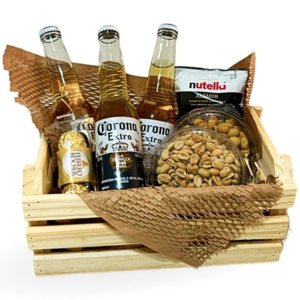 Cesta Cervejas Corona e Petiscos Felicidades 